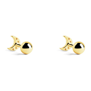 Pendientes Kids Moon Spark Plata Baño Oro