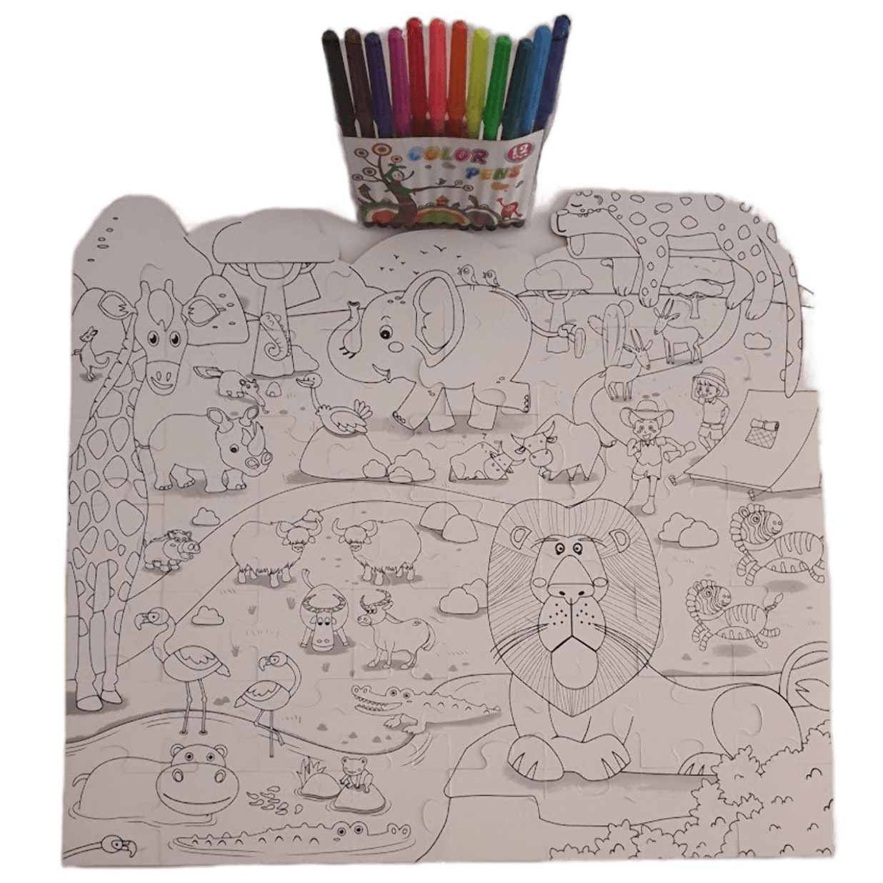 PUZLE DE COLOREAR Y MONTAR: EL HOGAR AFRICANO 56 pcs