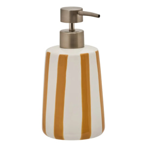 Distributeur de savon Strio à rayures orange blé 400ml
