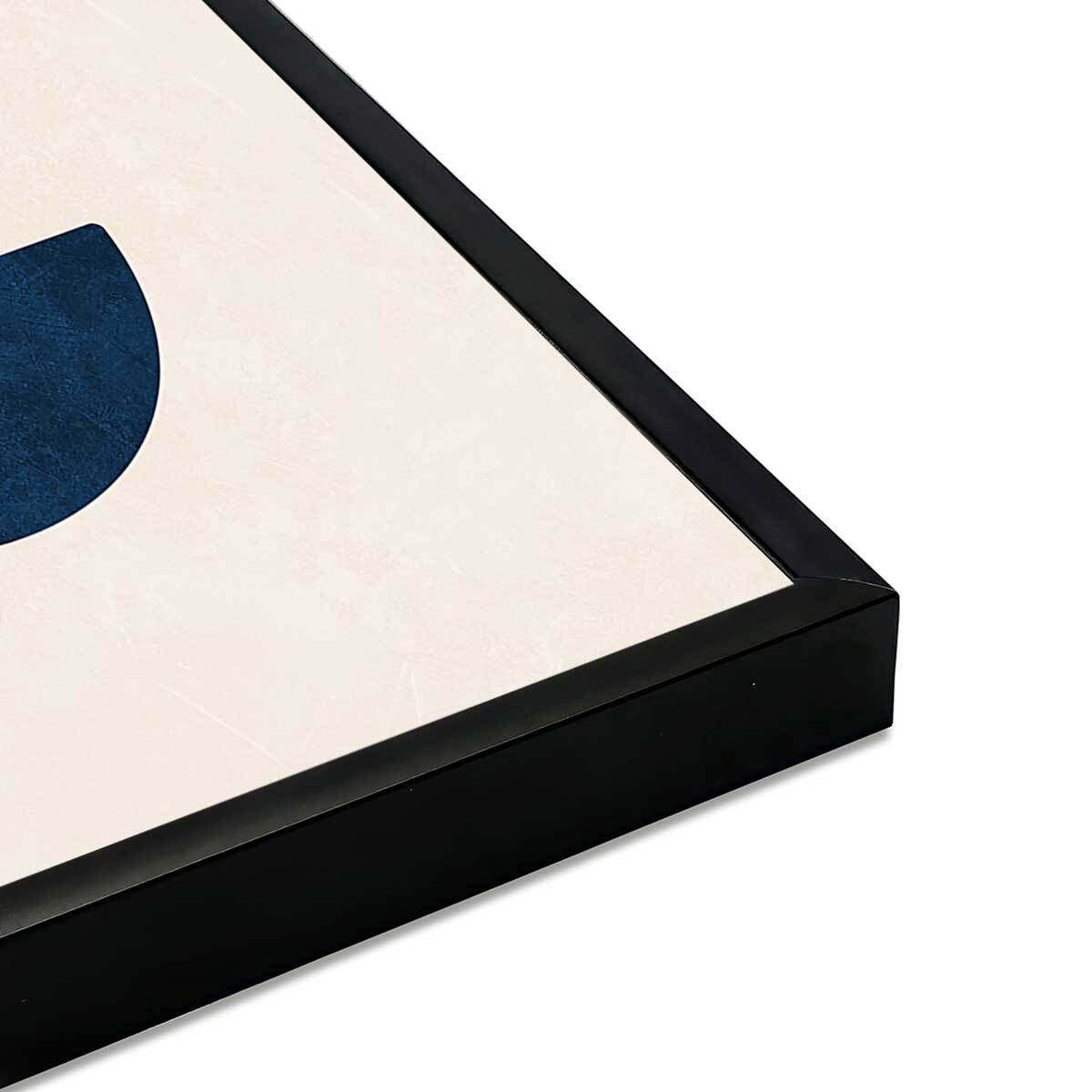 Affiche encadrée formes géométriques bleues Affiche + cadre en métal - Noir