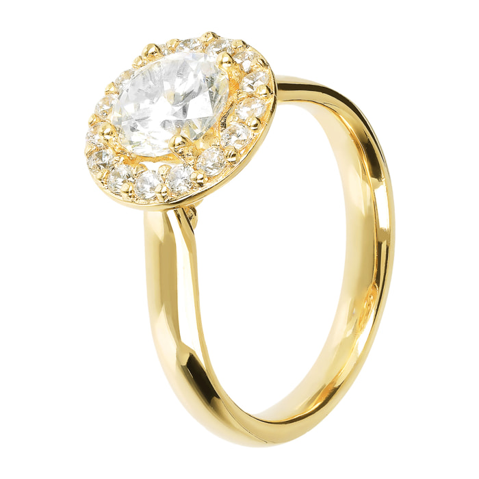 Anello Solitario Golden con Maxi Cubic Zirconia