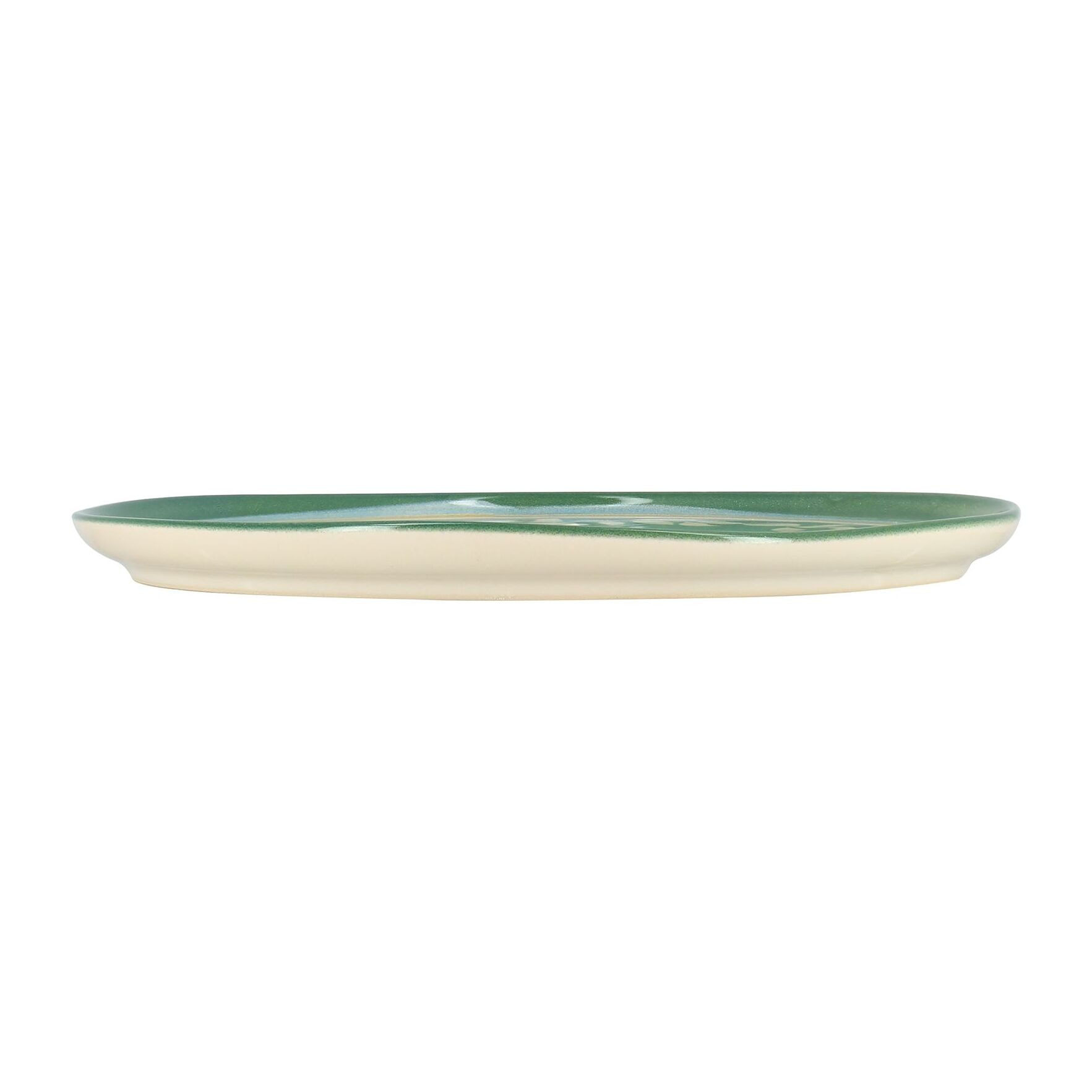 Lot de 6 assiettes plates en faïence verte 27,5cm CAPRIA