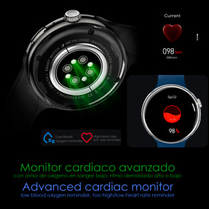 Smartwatch Z12 Pro con monitor cardiaco avanzato, O2, termometro. Molteplici modalità sportive. Doppia cinghia.