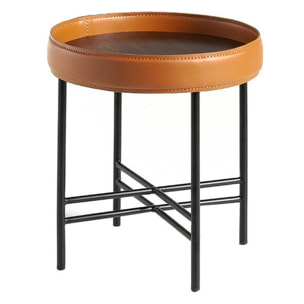 Mesa de centro de Angel Cerda de nogal 42x42x45cm