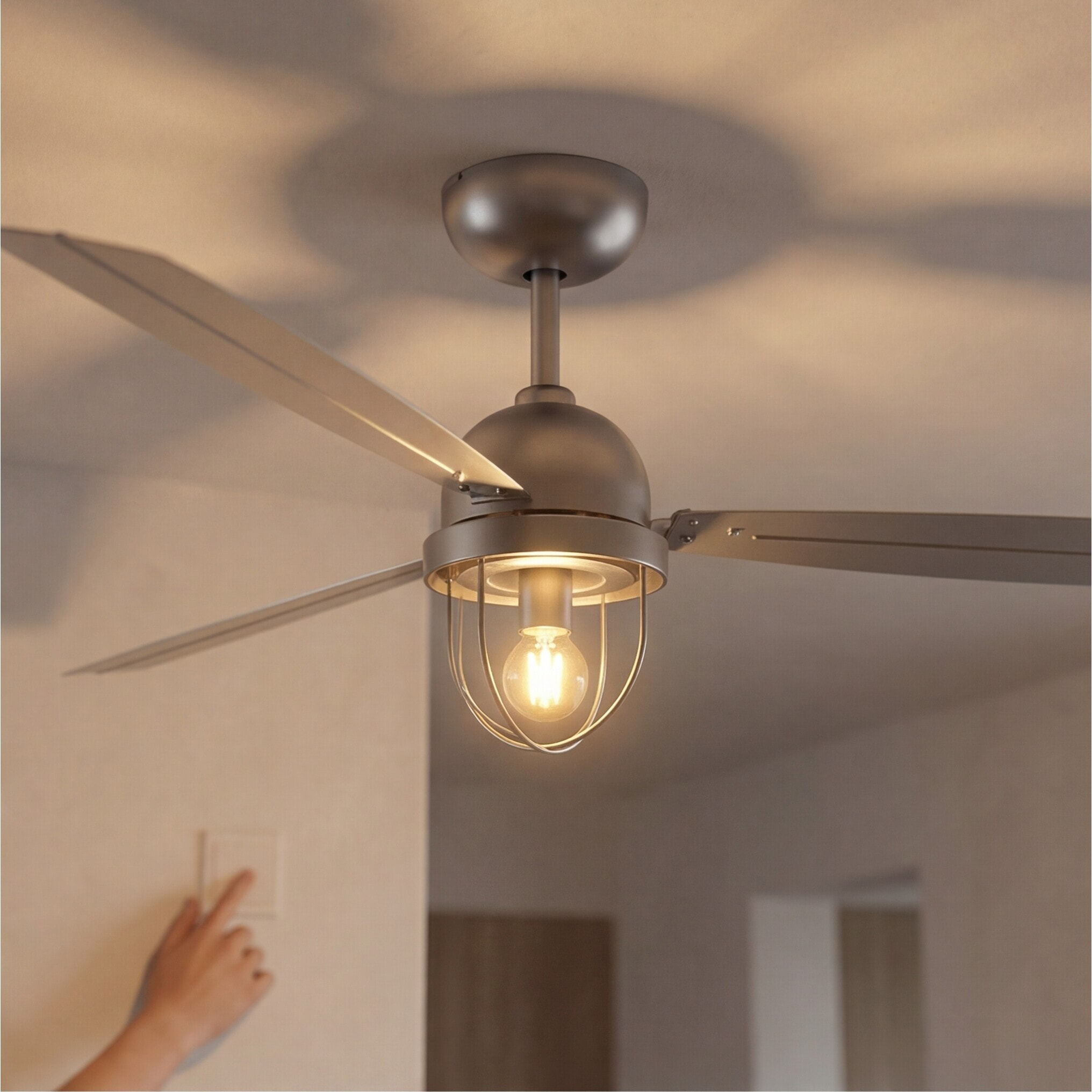 Forlight Ventilador IP20 Mariner E27 15W Níquel satinado Níquel satinado