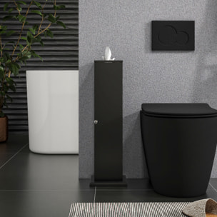 Support papier toilette - porte-papier toilette - armoire pour papier toilette - 3 niveaux + sortie papier MDF noir