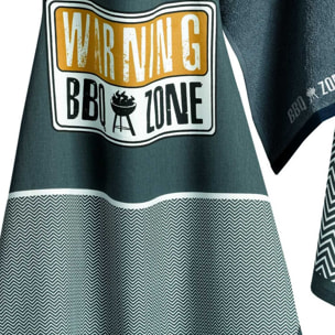 Tablier imprimé coton bbq zone