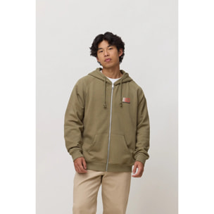 SUDADERA CON CAPUCHA FULL ZIP BOOST OLIVE GREEN