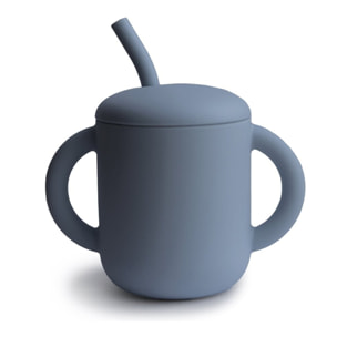 Mushie Taza Didáctica+Pajita Silicona Solid
