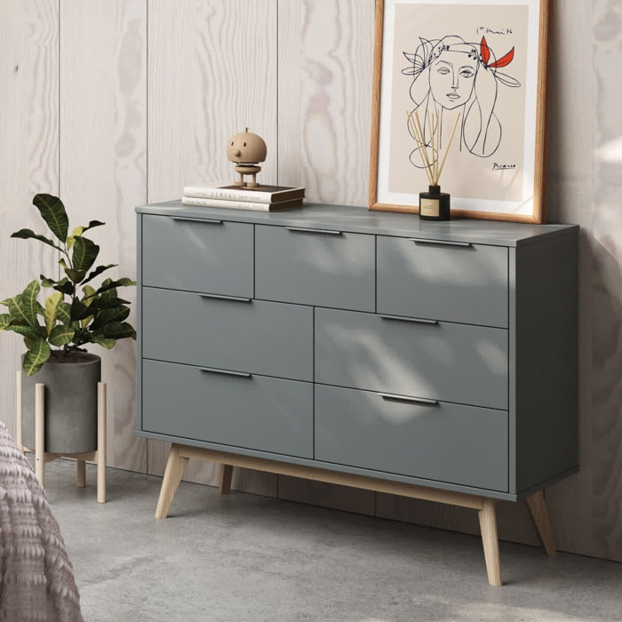 Commode 7 tiroirs en bois - PIERA