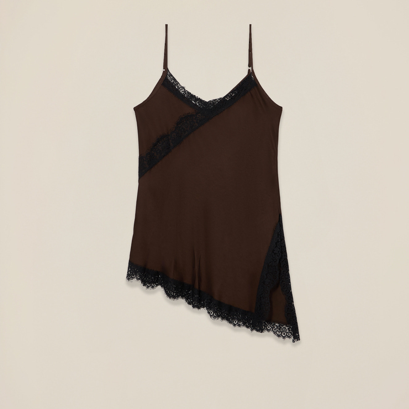 Oltre - Top lingerie asimmetrico - Marrone