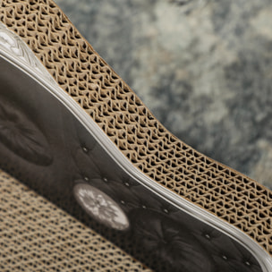 Rascador Cartón para Gatos en Forma de Sofá 2 en 1 Rascador para Gatos Sofá para Gatos con Catnip para Interior 56,5x24x26 cm Marrón