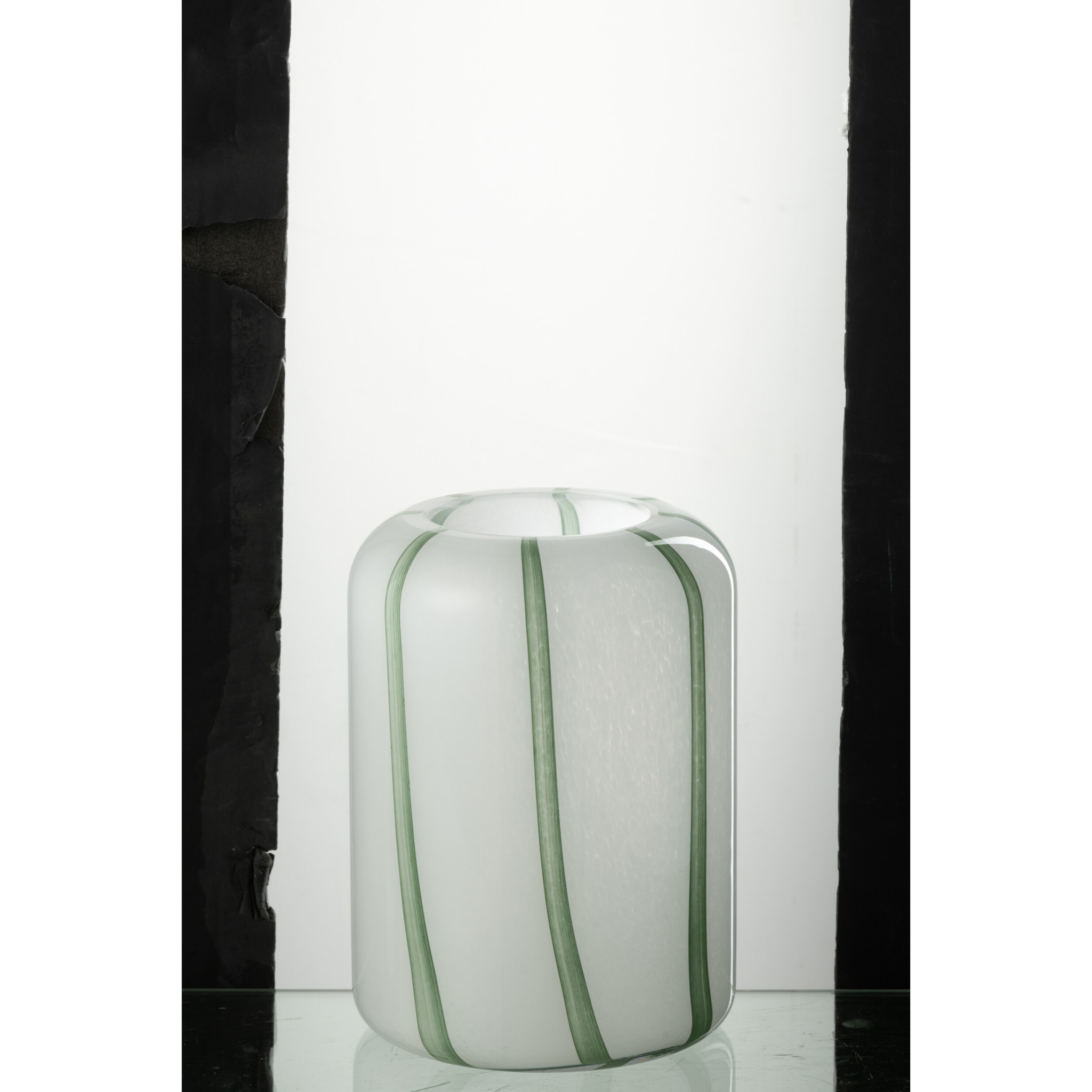 J-Line vase Mimi - verre - blanc/vert - small