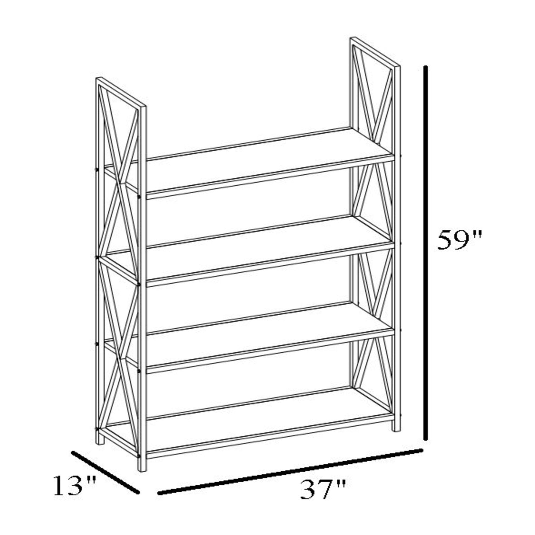 Librería, 100% tablero de aglomerado rechapado en melamina, color nogal_x000D_
negro