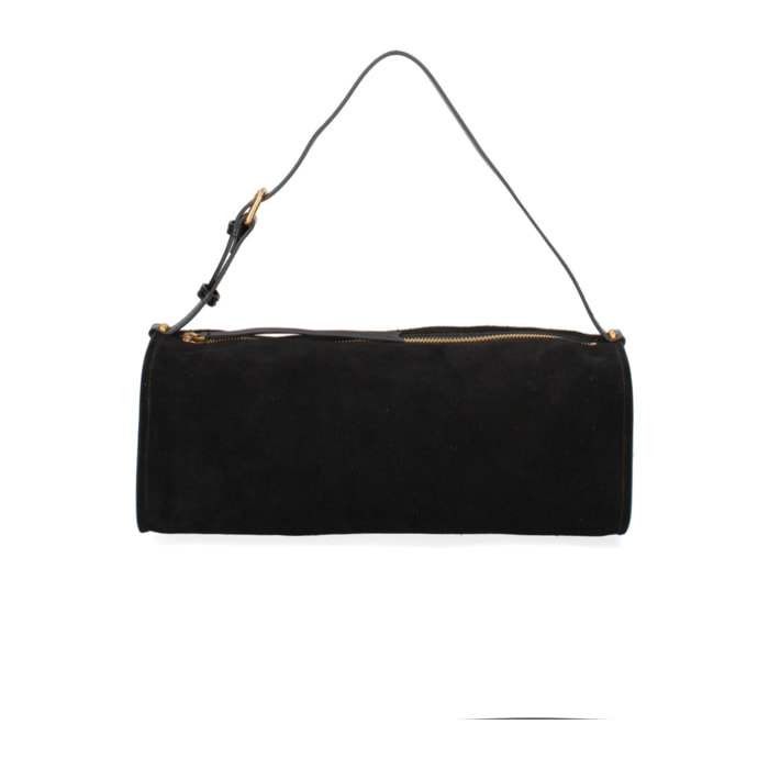 Borsa a spalla da donna Made in Italy - Valoria Chic - Pelle scamosciata - 35.0 x 14.0 x 10.0 cm