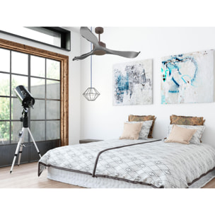 Ventilateur de plafond ø132 cm avec Wifi Réversible Hypersilence 40   W Chocolat