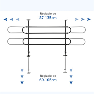 Barrière grille de séparation universelle voiture pour chien réglable 87-135L x 60-105H cm kit complet installation inclus noir