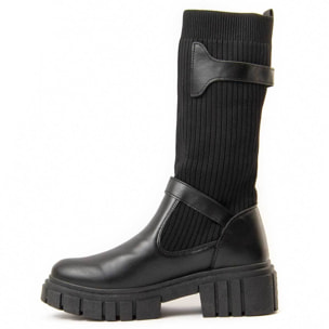 Bota De Plataforma - Negro - Altura: 5 Cm