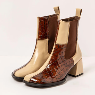 Botines 1707 NAPPA SHINNY CUERO-CHAMPAGNE/ VERONA color Cuero-champagne