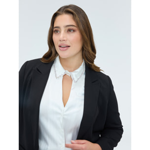 Fiorella Rubino - Blazer fitted in tessuto stretch - Nero