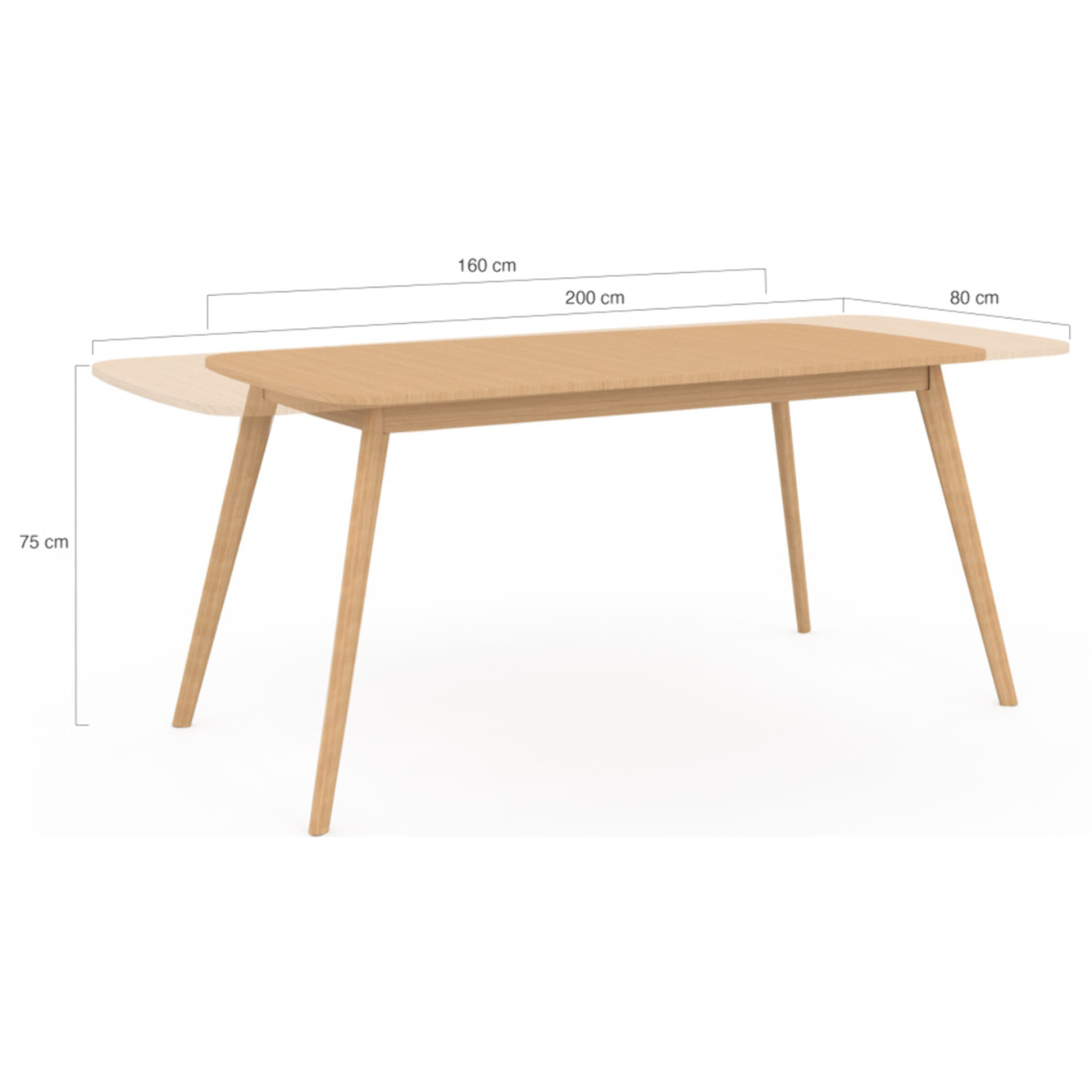Table à manger extensible Venezia bois 160-200cm