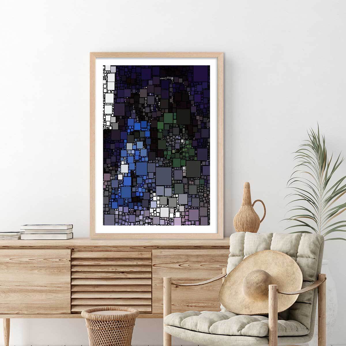 Affiche vitraux sainte chapelle Affiche + cadre en bois - Chêne