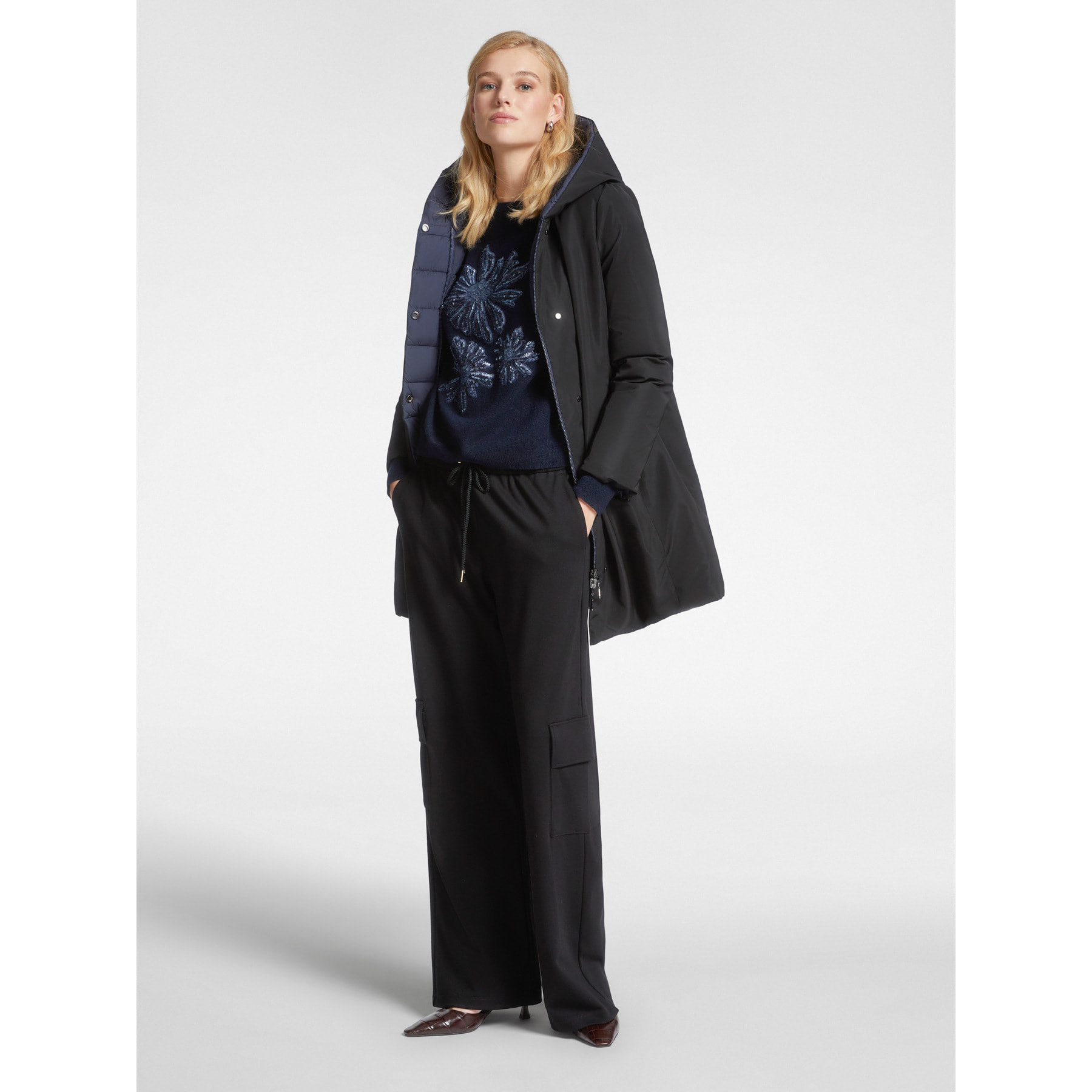 Elena Mirò - Parka reversible de dos colores - Negro