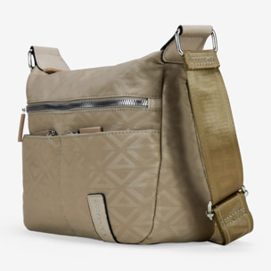 Bolso bandolera tostado en nylon