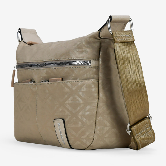 Bolso bandolera tostado en nylon