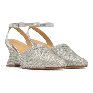 Alpargatas de cuña de mujer Julia trenzada y punta afilada