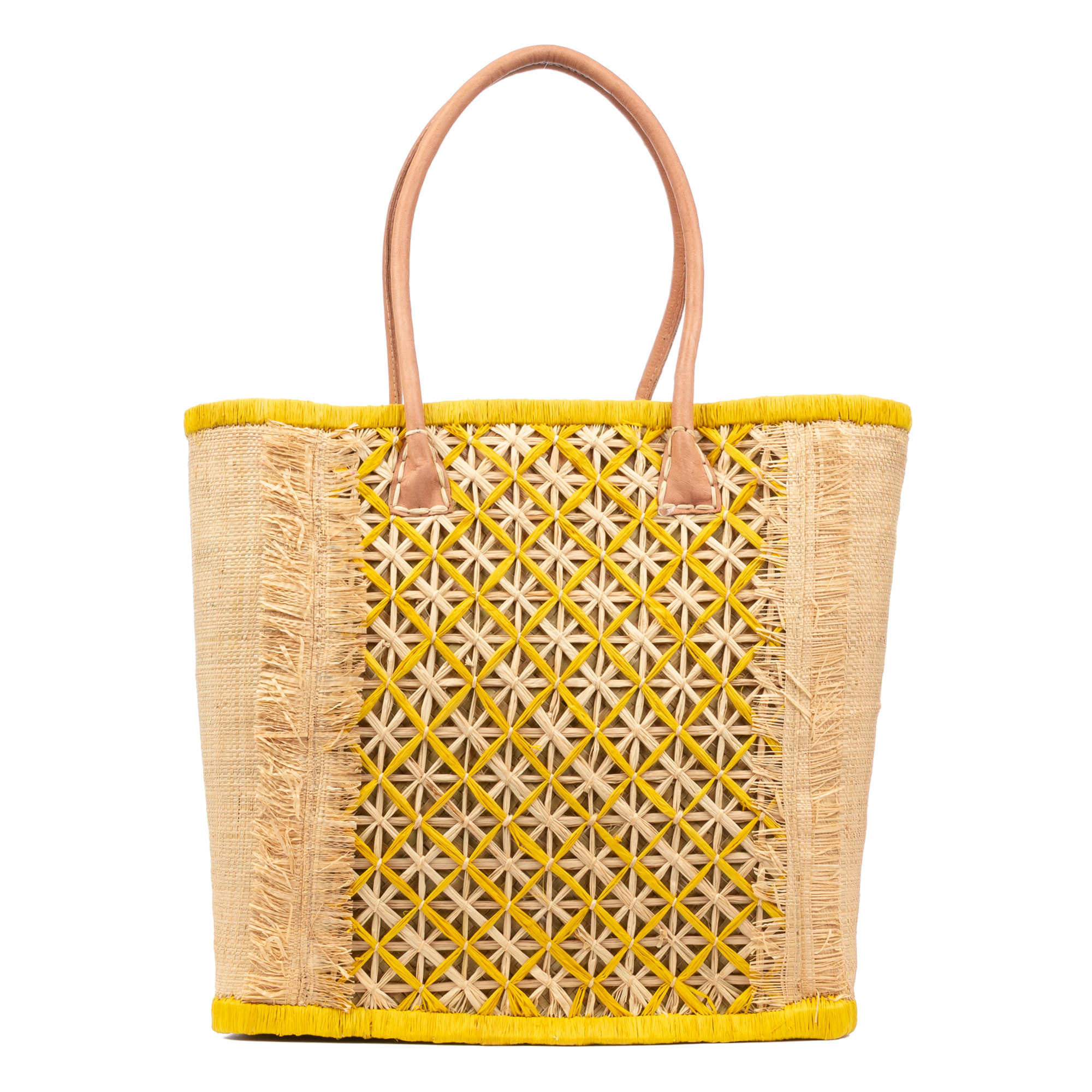 Villafrati borsa a spalla da donna. Realizzata in rafia e paglia, con manici in pelle.