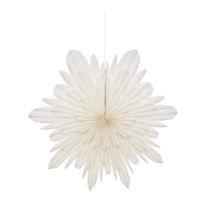 Fleur de Noël en papier blanc à suspendre 50 cm