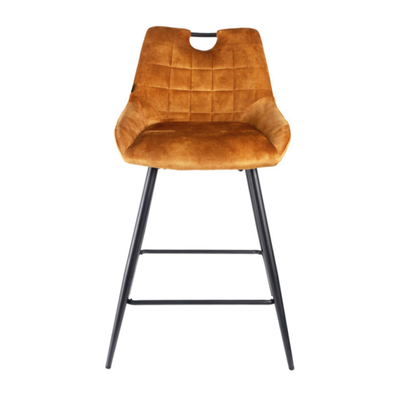 Chaise de bar en velours avec poignée et pieds en métal - ROSA 2