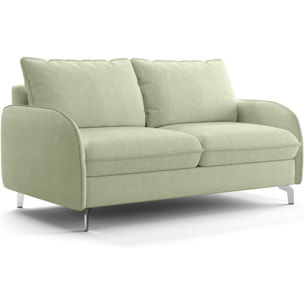 Canapé droit convertible 3 places en tissu chenille - ouverture express - NOVOLI