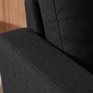 Fauteuil scandinave bois d'hévéa tissu BJORN