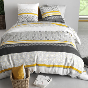 Parure housse de couette imprimé 100% coton - spira