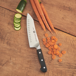 Rocking Santoku 18 cm, Tranchant alvéolé