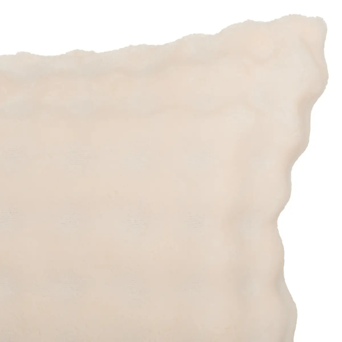 Coussin Zephy carré 40x40cm effet fausse fourrure ivoire