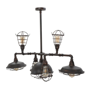 LAMPADARIO MANHATTAN 7 LUCI OFFICINE 55 BICOLORE