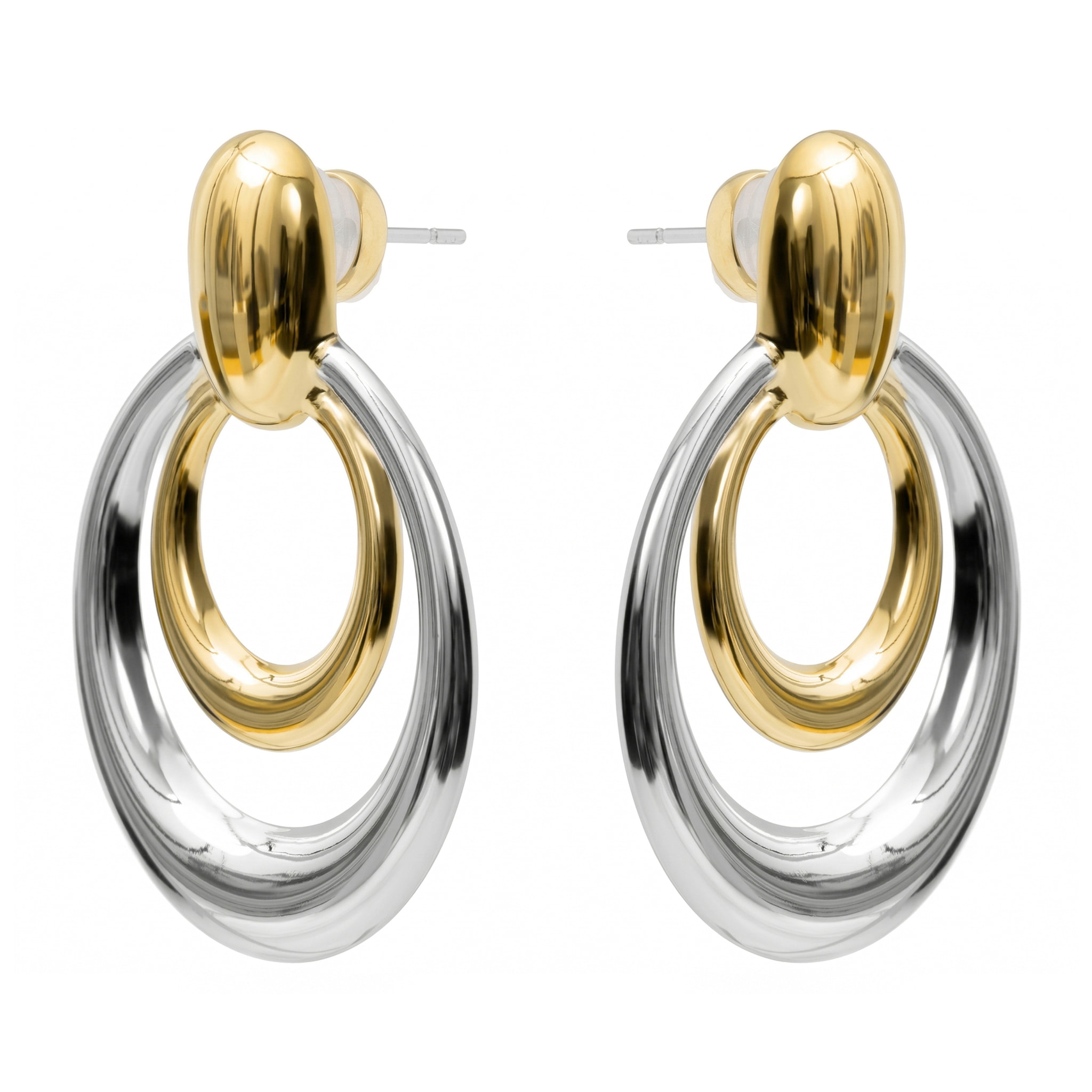 Pendientes Linha acabado oro 18k y plata
