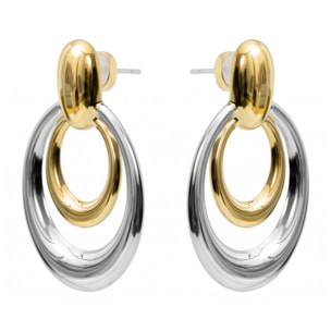 Pendientes Linha acabado oro 18k y plata