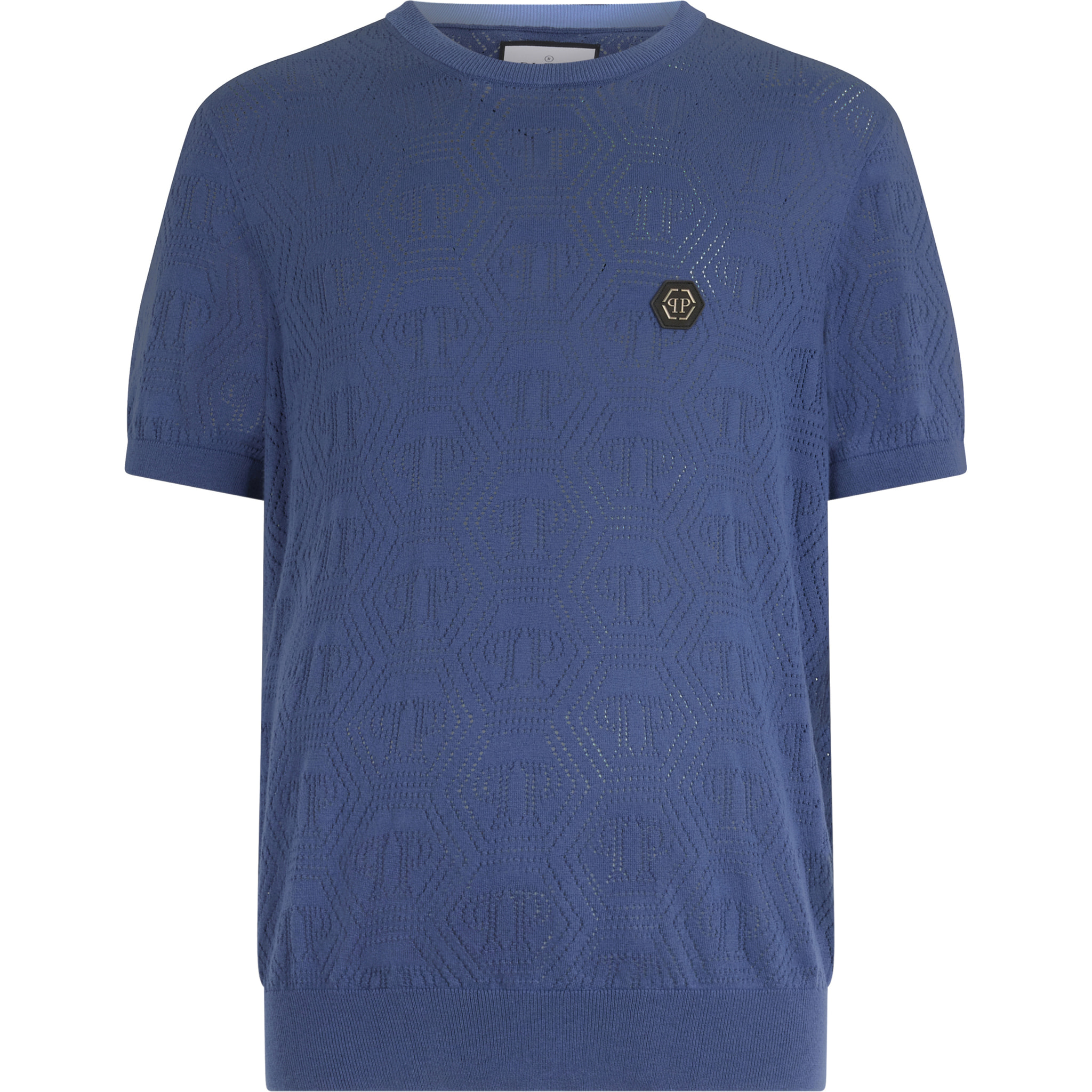 PHILIPP PLEIN Round Neck T-Shirt Openwork Monogram