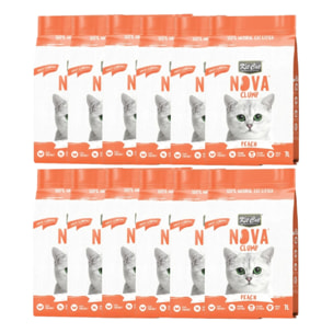 Kit Cat Nova Pack Ahorro 12 - Peach 7 L Arena Vegetal para gatos