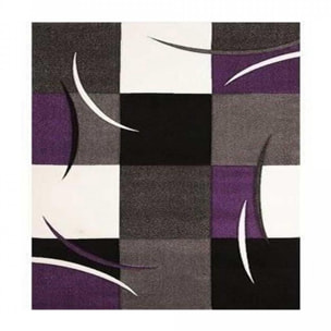 Tapis salon et chambre tissé motif damier TIHO