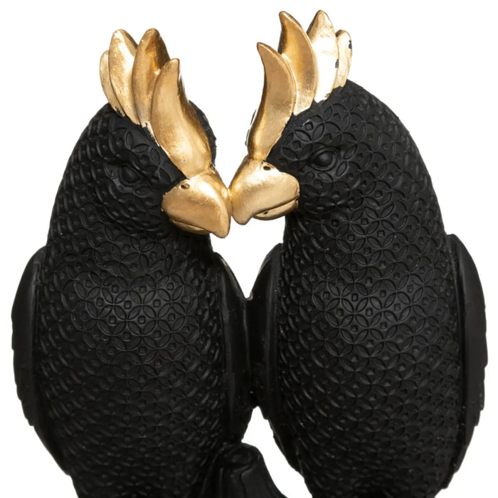 Statuette "Couple oiseaux" - noir - H35 cm