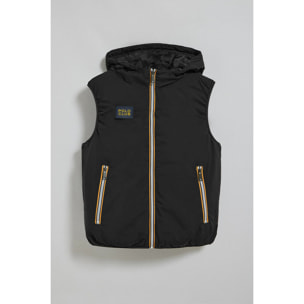 Gilet nero leggero con cappuccio fisso e particolari Polo Club