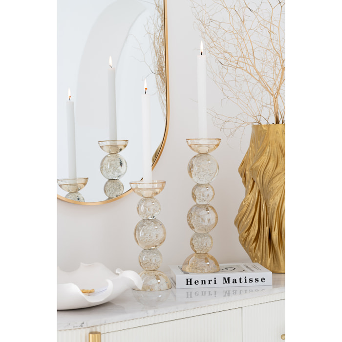 J-Line bougeoir - verre - champagne - small