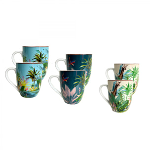 Lot de 6 mugs, BORNEO