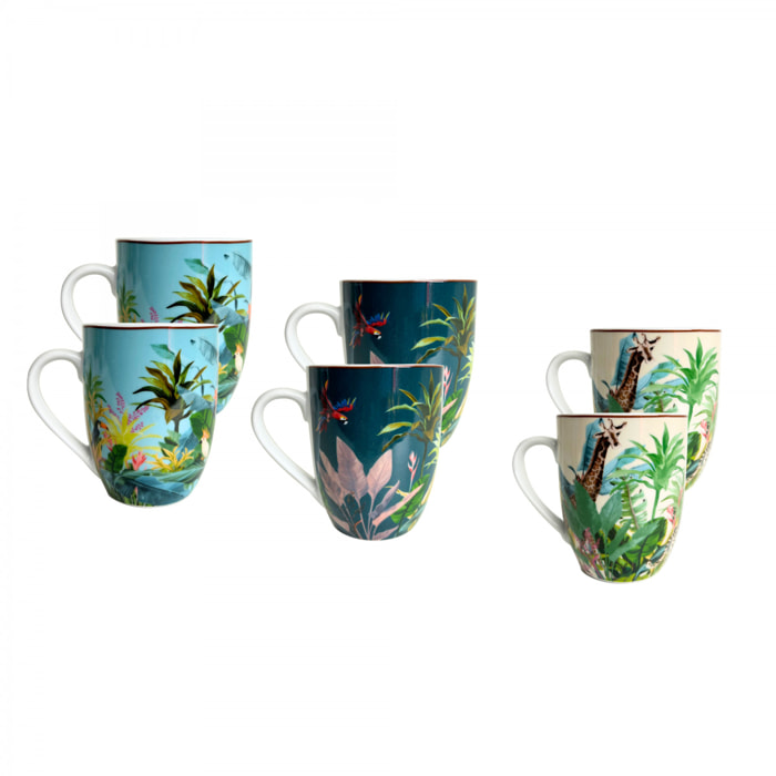 Lot de 6 mugs, BORNEO