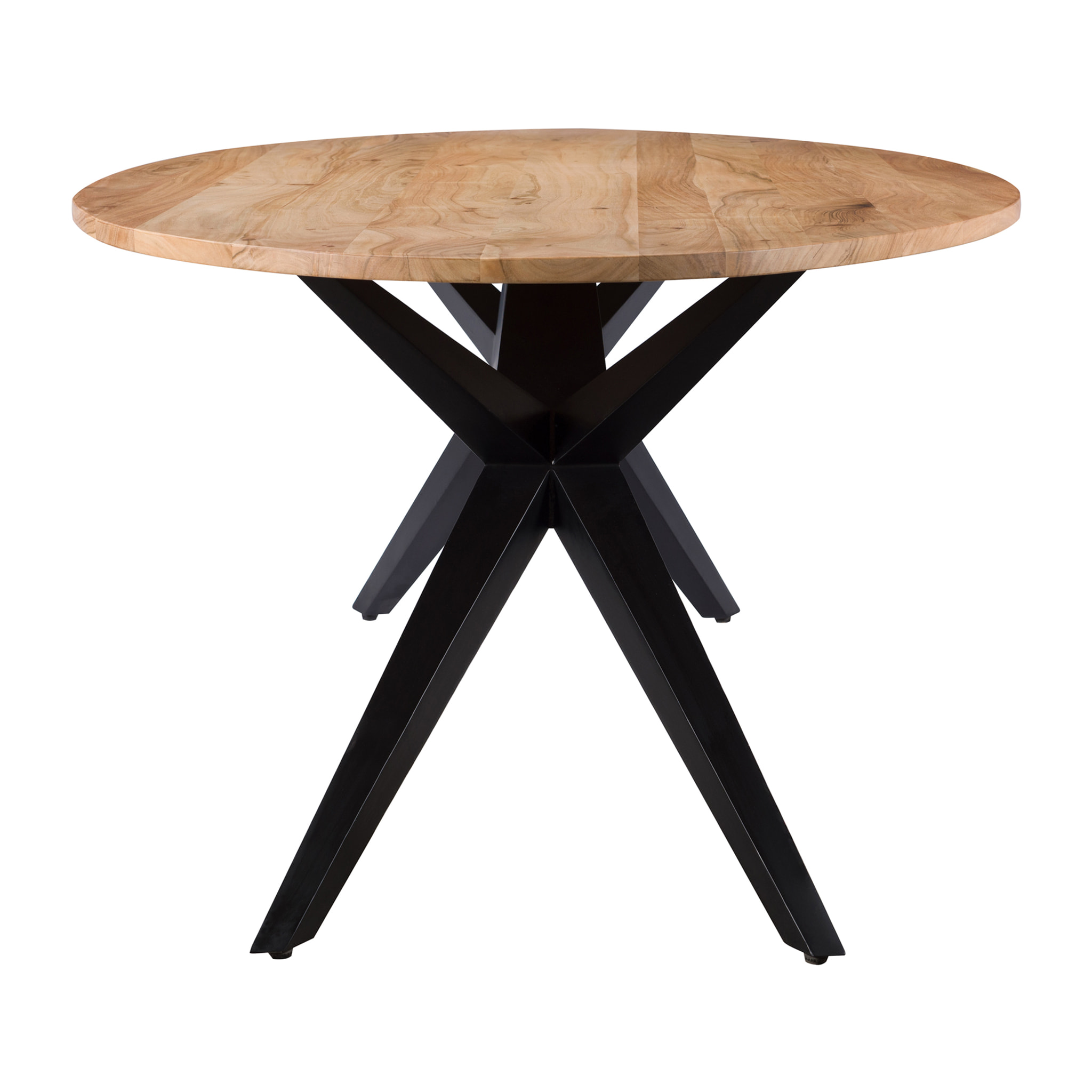 Table ovale 8 personnes en bois d'acacia et pieds en métal 200 cm - Matara